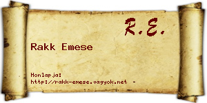 Rakk Emese névjegykártya